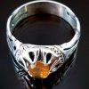 انگشتر نقره مردانه سیترین